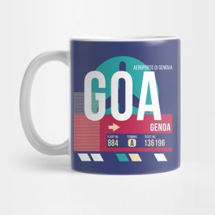 Genoa, Italy (GOA) Airport Code Baggage Tag Mug